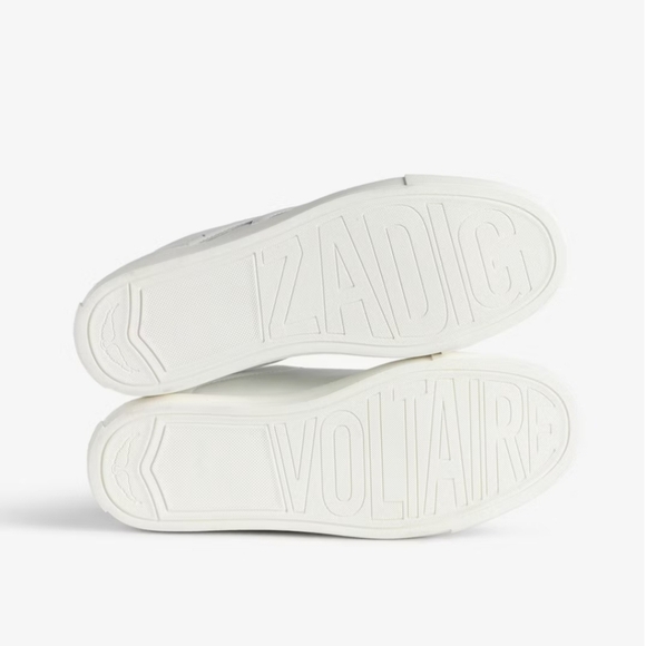 NEW! Zadig & Voltaire,  ZV1747 High Flash High-Top Sneakers,White/Silver,Size 38 - Picture 5 of 14